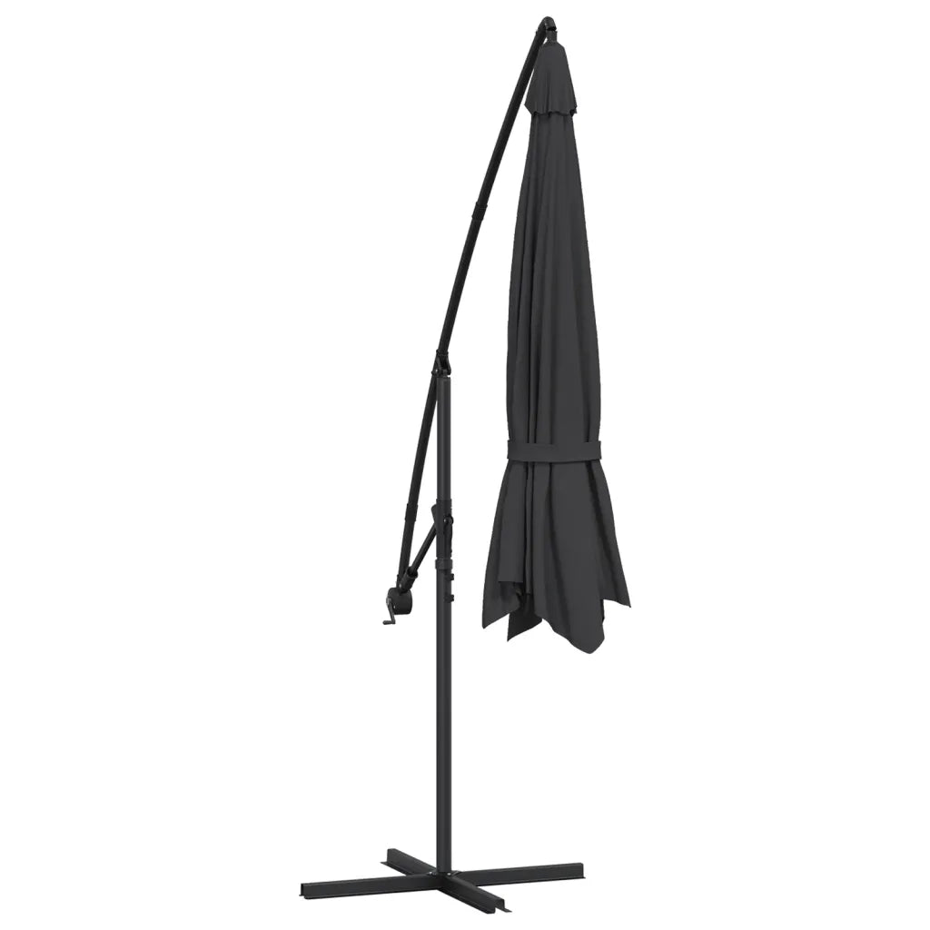 Ombrellone a Sbalzo Palo in Alluminio 350 cm Nero