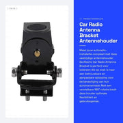 Antennebeugel Verstelbaar 180° - Antennehouder - Kit di Montaggio - Piastra Antiscivolo - Robusto - Nero - 68 g