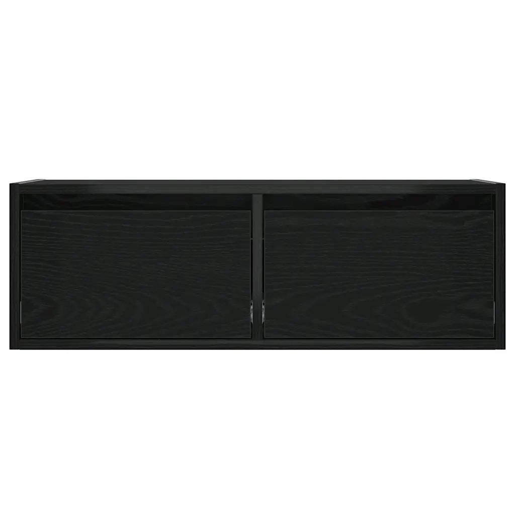 Mobile Porta TV con Luci LED Rovere Nero 75x35,5x25 cm 860230