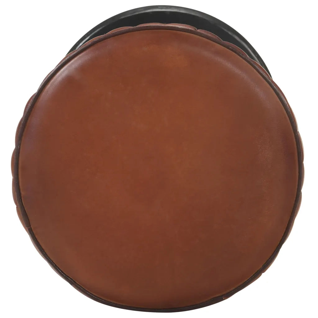 Sgabello da Bar Marrone in Vera Pelle 321871