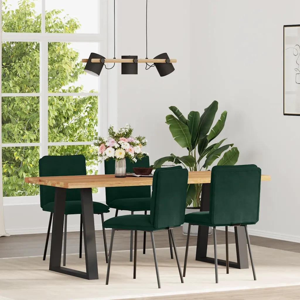 Sedie da Pranzo 4 pz Verde Scuro in Velluto 3315411