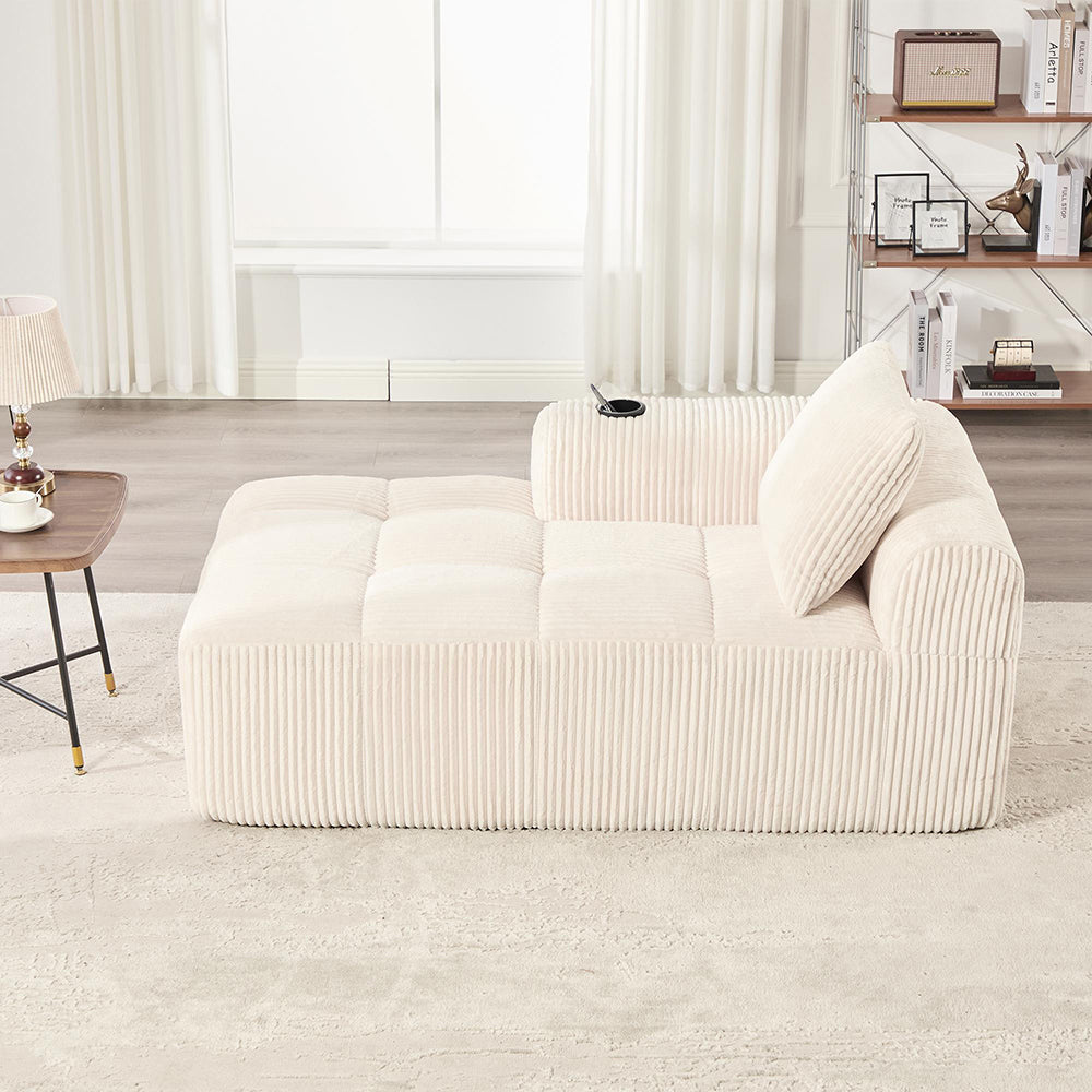 Poltrona reclinabile in velluto a coste - Xylo - Cuscini, portaoggetti e portabicchieri