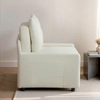 Poltrona letto rivestita in tessuto Teddy, 72 x 85,5 x 91 cm, Crema