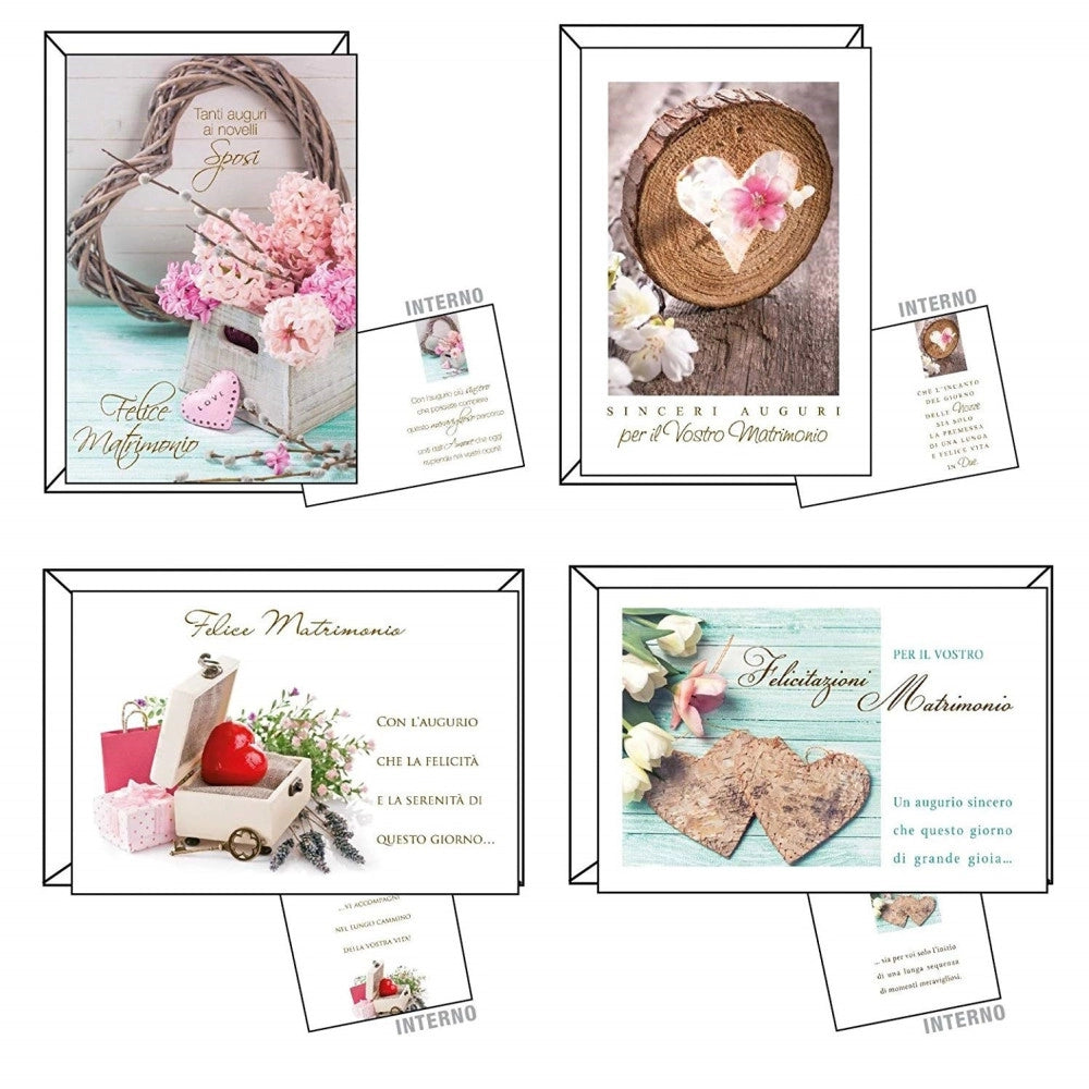 Trade Shop - Biglietto Auguri Perlato Matrimonio Sposi Nozze Congratulazioni 11,7x17cm -
