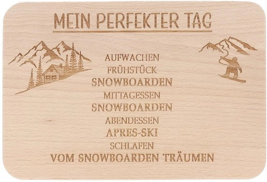 Piastra per snack con incisione  · Piastra per colazione con incisione  · Regalo per snowboarder · Piastra per snack
