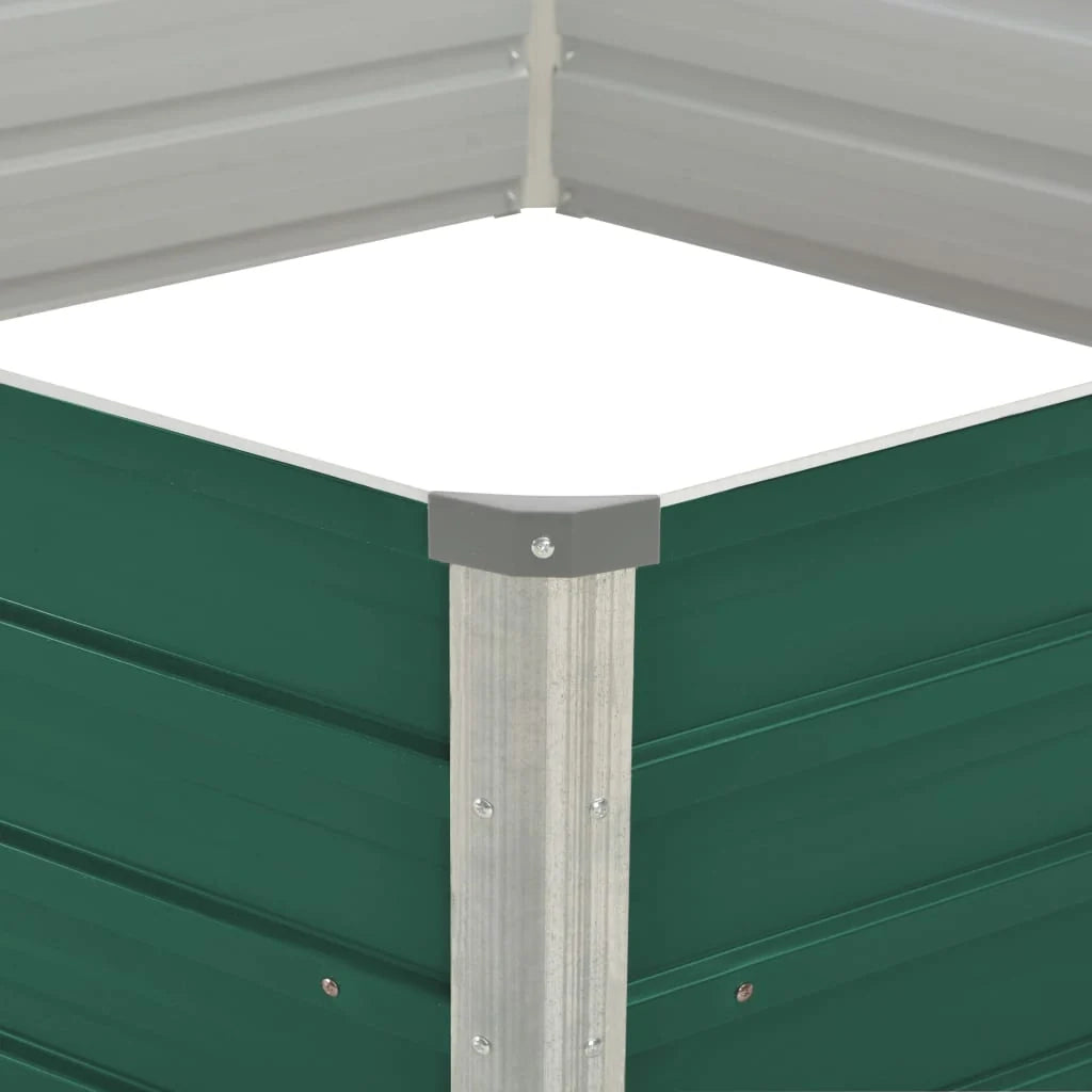 Fioriera rialzata per piante e fiori giardino 129 x 129 x 46 cm acciaio zincato verde 02_0000791
