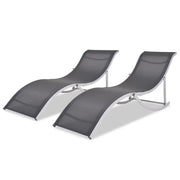 Lettini da Sole Pieghevoli 2 pz in Alluminio e Textilene cod mxl 6551