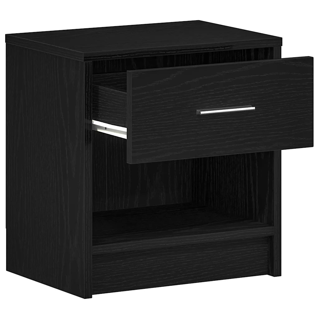 Comodino con cassetto-Tavolino da notte Nero 39x28x41 cm