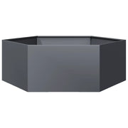 Fioriera | Cassetta per fiori | Vaso da Giardino Antracite Esagono 138x120x45 cm in Acciaio