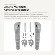 Supporto Pedale Alta Qualità Lega di Alluminio - Supporto Pedale Motociclo - Supporto Pedale CBR600F - Supporto Pedale CB400 - Facile da Installare - Argento - Supporti Pedali Motociclo