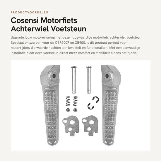 Supporto Pedale Alta Qualità Lega di Alluminio - Supporto Pedale Motociclo - Supporto Pedale CBR600F - Supporto Pedale CB400 - Facile da Installare - Argento - Supporti Pedali Motociclo
