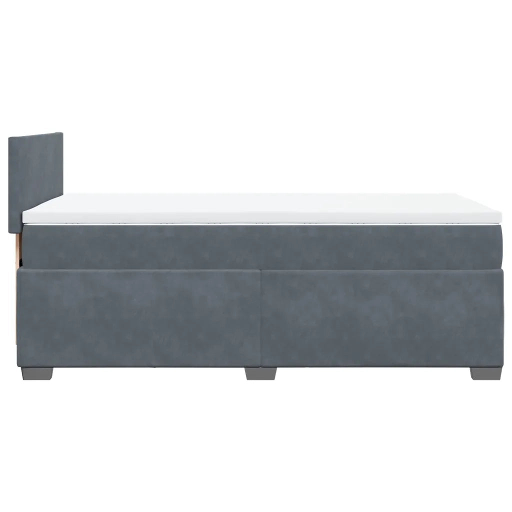 Giroletto a Molle con Materasso Grigio Scuro 90x190 cm Velluto 3286181