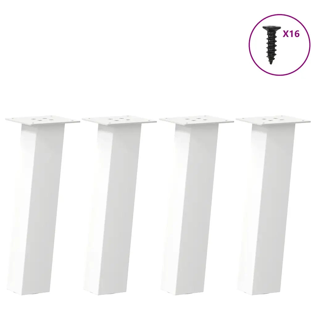 Gambe per tavolino da caffÃ¨ 4 pz Bianche 42 cm Acciaio
