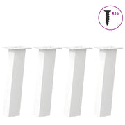 Gambe per tavolino da caffÃ¨ 4 pz Bianche 42 cm Acciaio