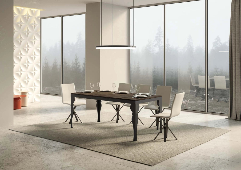 Tavolo allungabile 90x160/264 cm Paxor Evolution Noce telaio Antracite