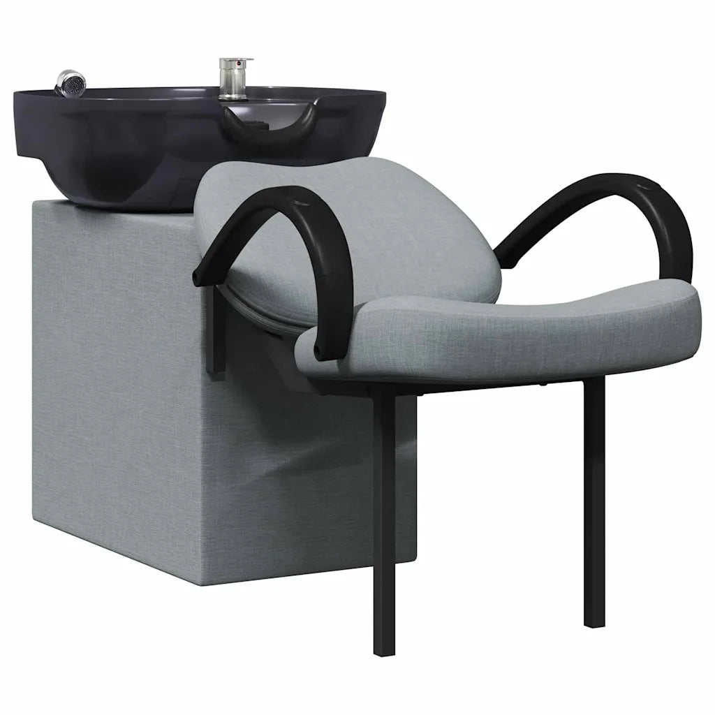 Sedia per Shampoo Grigio Chiaro e Nero 136 x 60 x 92 cm Tessuto 42009073