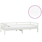 Divano letto | Sof¨¤ letto | Letto singolo con Materasso 90x200 cm Bianco in Legno di Pino