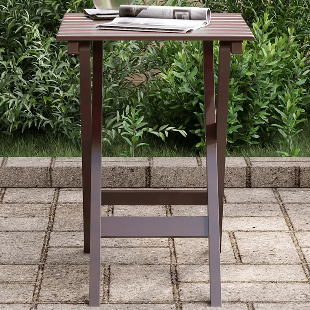 Tavolino da Giardino | Tavolino Laterale Pieghevole Marrone Legno Massello di Pioppo