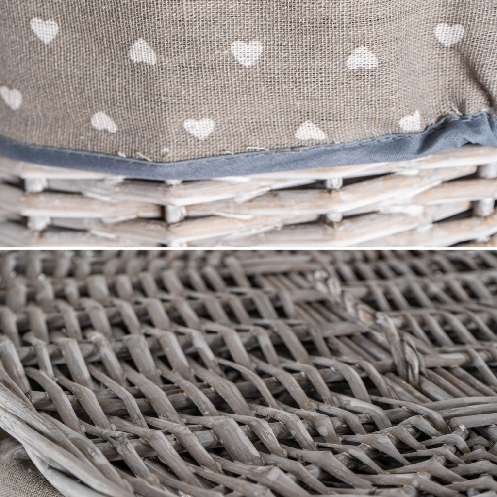 Set 3/5 Pezzi Ceste Portabiancheria in Vimini con Coperchio e Fodera Interna in Tessuto, Contenitori Multiuso per Bucato, Bagno, Lavanderia e Camera da Letto, Design Shabby Chic   3 Ceste QuincyTipo5