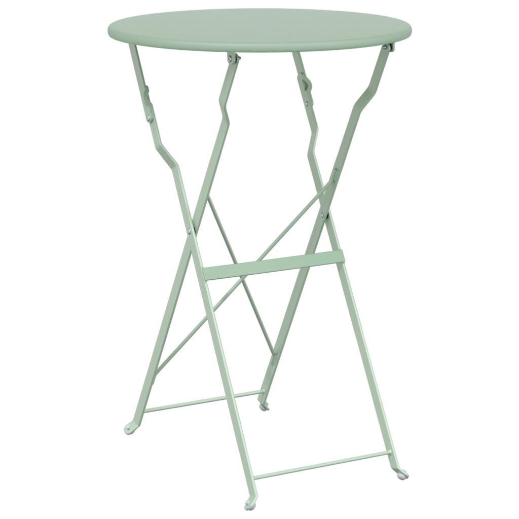 Set Bistro Pieghevole 3 Pezzi Verde Chiaro Acciaio