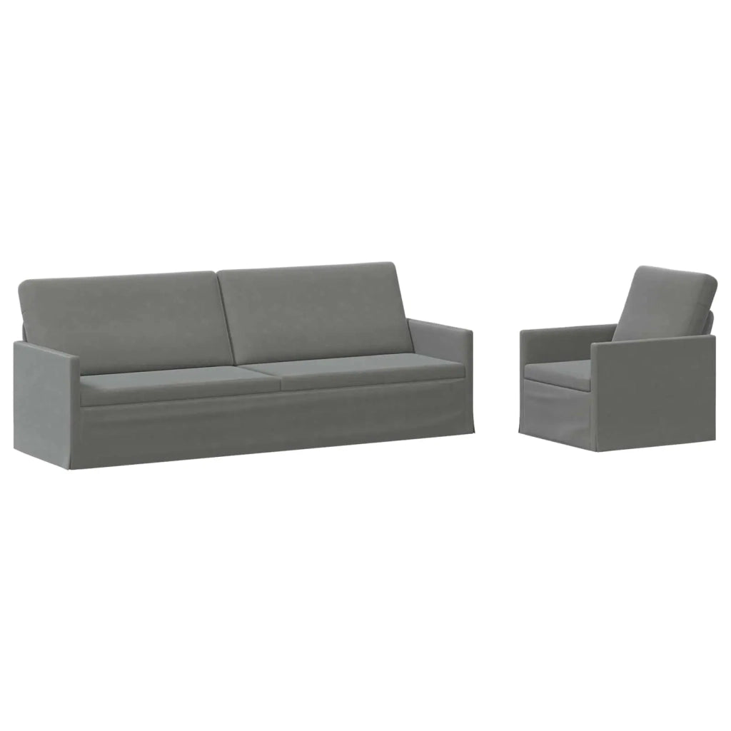 Set di divani 2 pcs Grigio Scuro Velluto (V) 3433230