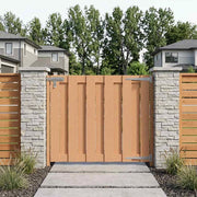 Cancello da giardino 100 x 80 cm WPC e Alluminio Marrone 42039048