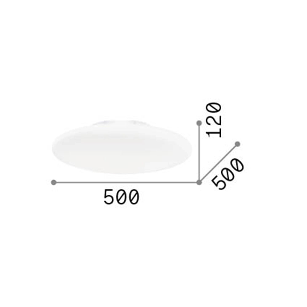 Plafoniera Moderna Smarties Vetro Bianco 3 Luci E27 D50Cm