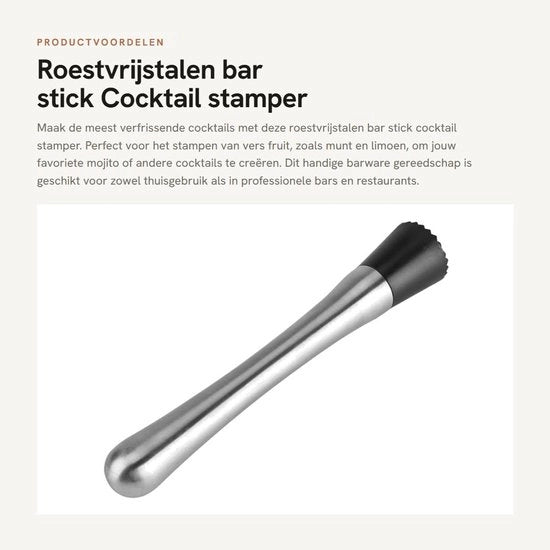 Stampatore di Cocktail in Acciaio Inossidabile 304 - Utensile per Bar - Mixatore di Frutta - Gadget per Bar - Sicuro per l'Alimentazione - Facile da Utilizzare - Stampatore di Cocktail