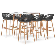Set da Bar 7 pz Bianco e Grigio 3057450