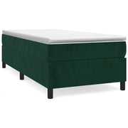 Letto singolo | Letto per adulti | Giroletto a Molle con Materasso Verde Scuro 90x190 cm Velluto