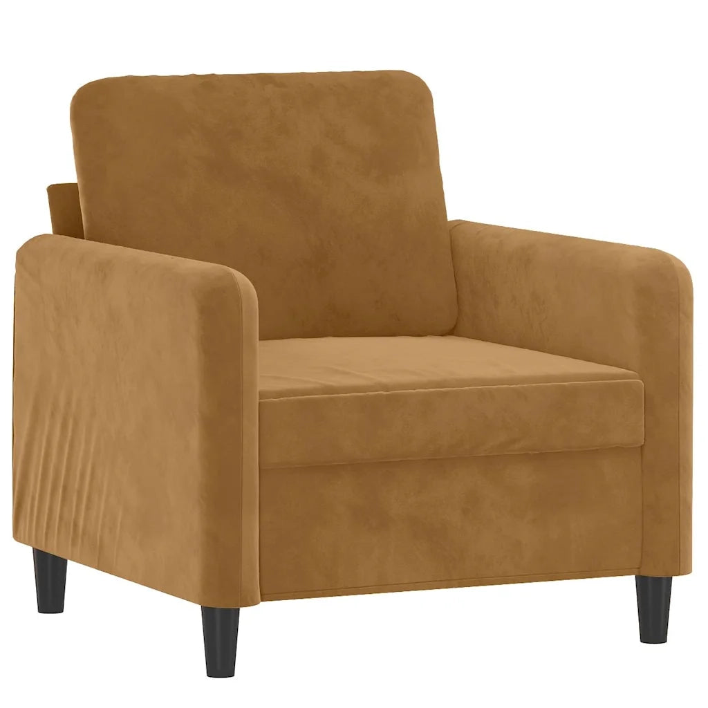 Poltrona-Divano Sedia-Poltroncina Marrone 60 cm Velluto 318622