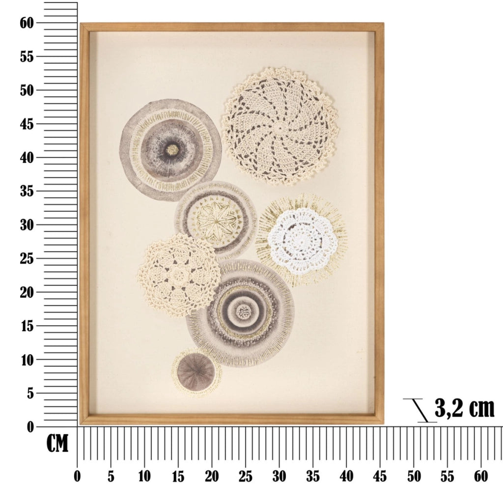 Stampa su Tela Cerchi 31, Marrone, Legno, 45x3,2x60 cm