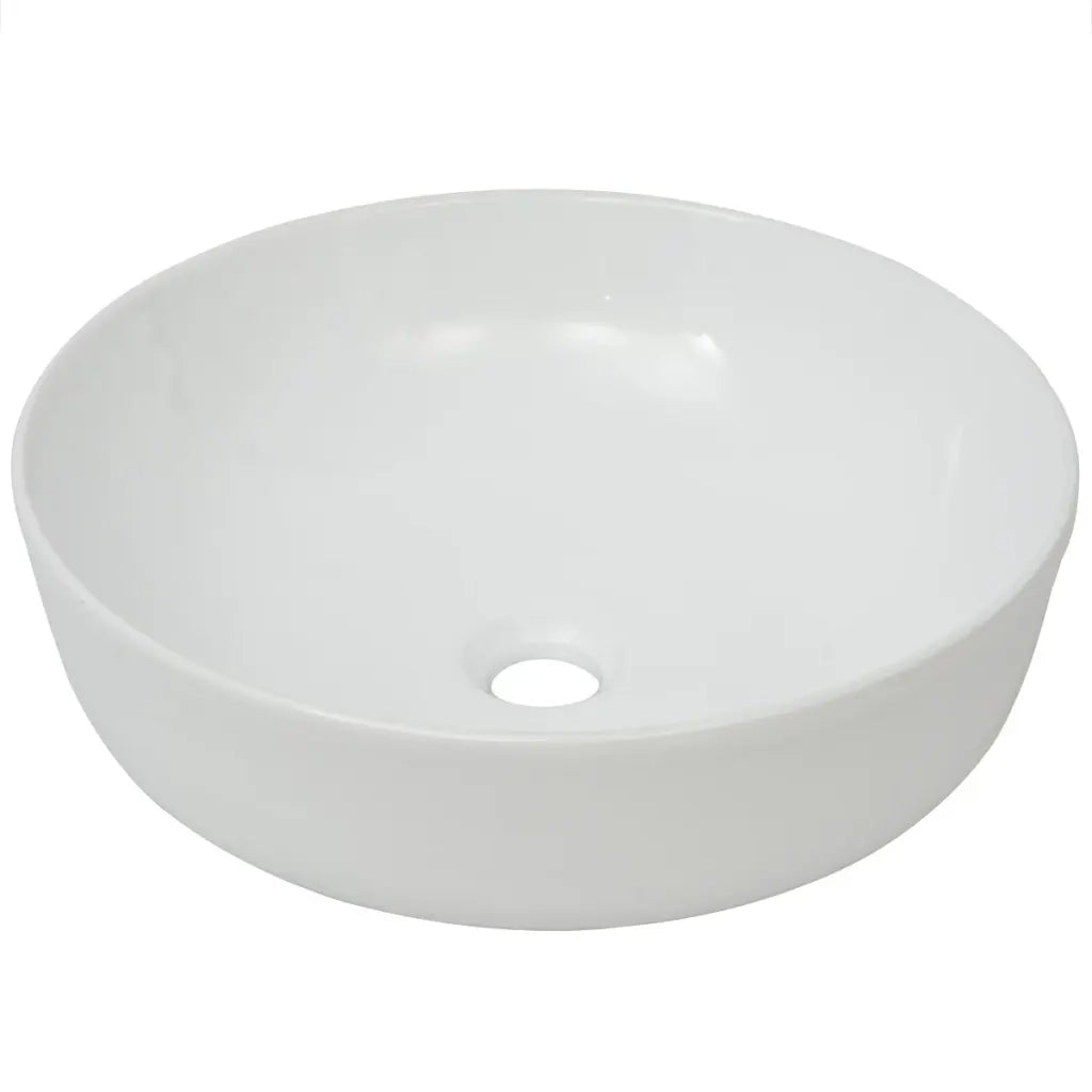 Lavandino Tondo in Ceramica Bianca 41,5x13,5 cm 142337