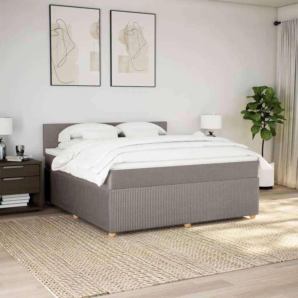 Giroletto a Molle con Materasso Tortora 180x200 cm in Tessuto 3289839