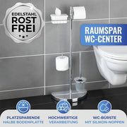 Set di wc con contenitore per risciacquo e contenitore per tessuto umido - 34 x 84,5 x 18 cm - Toiletbutler in acciaio inox