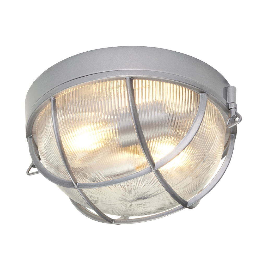 Plafoniera esterna argento E27 60W IP44 Marina Hinkley