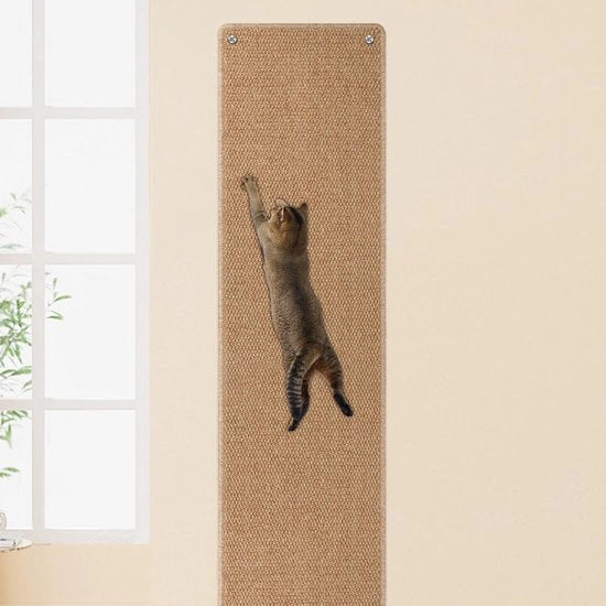 Matto di gatto 71x15,8 pollici, matto di gatto spesso, fissaggio alla parete, sisal, tappeto, matto di gatto, adatto per fissaggio alla parete, kameel