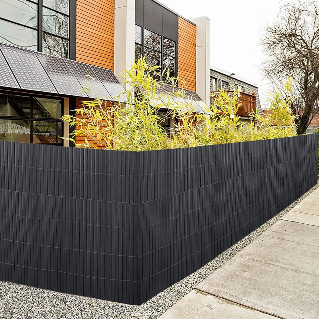 Recinzione frangivista in PVC per la privacy del balcone, con fascette, protegge da sguardi indiscreti e dal vento, impermeabile, senza fori, per giardino e terrazza, 200 x 400 cm, antracite