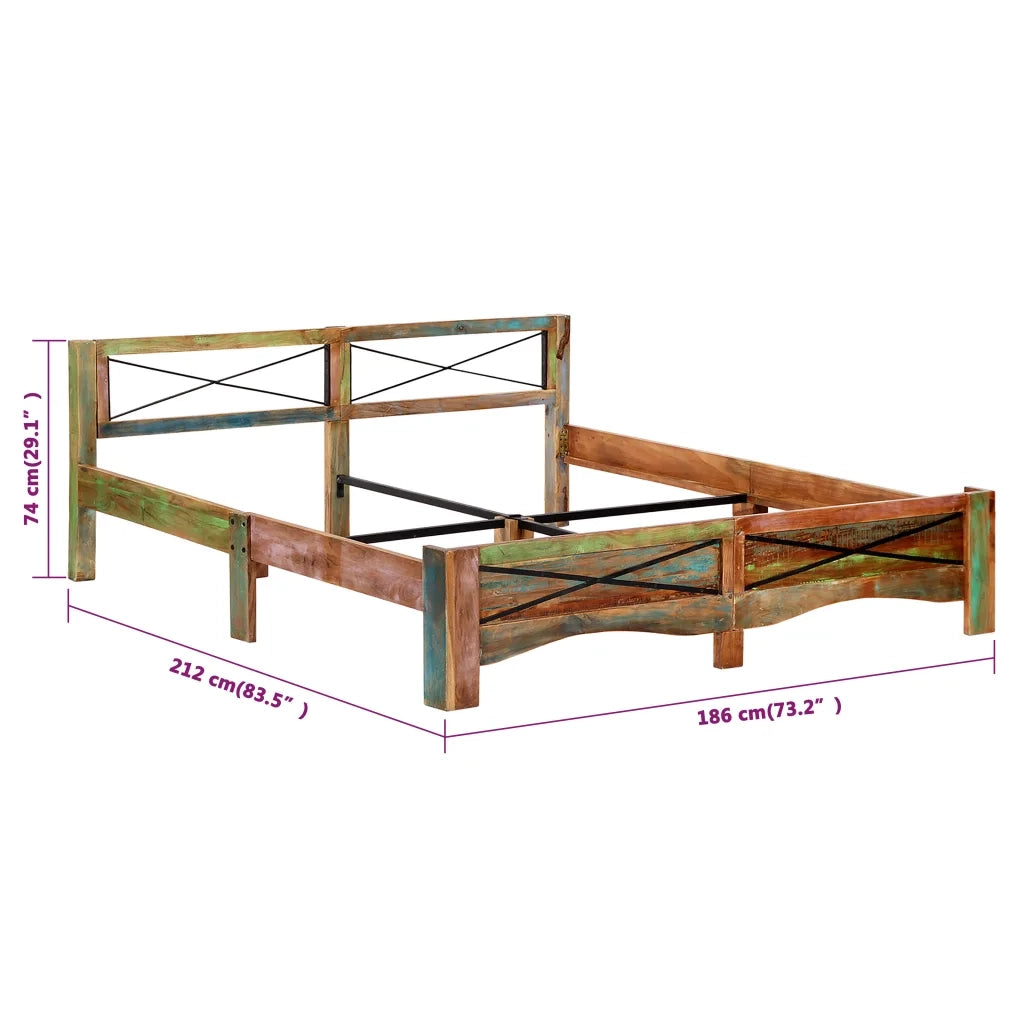 Giroletto senza Materasso in Legno di Recupero 180x200 cm 247668