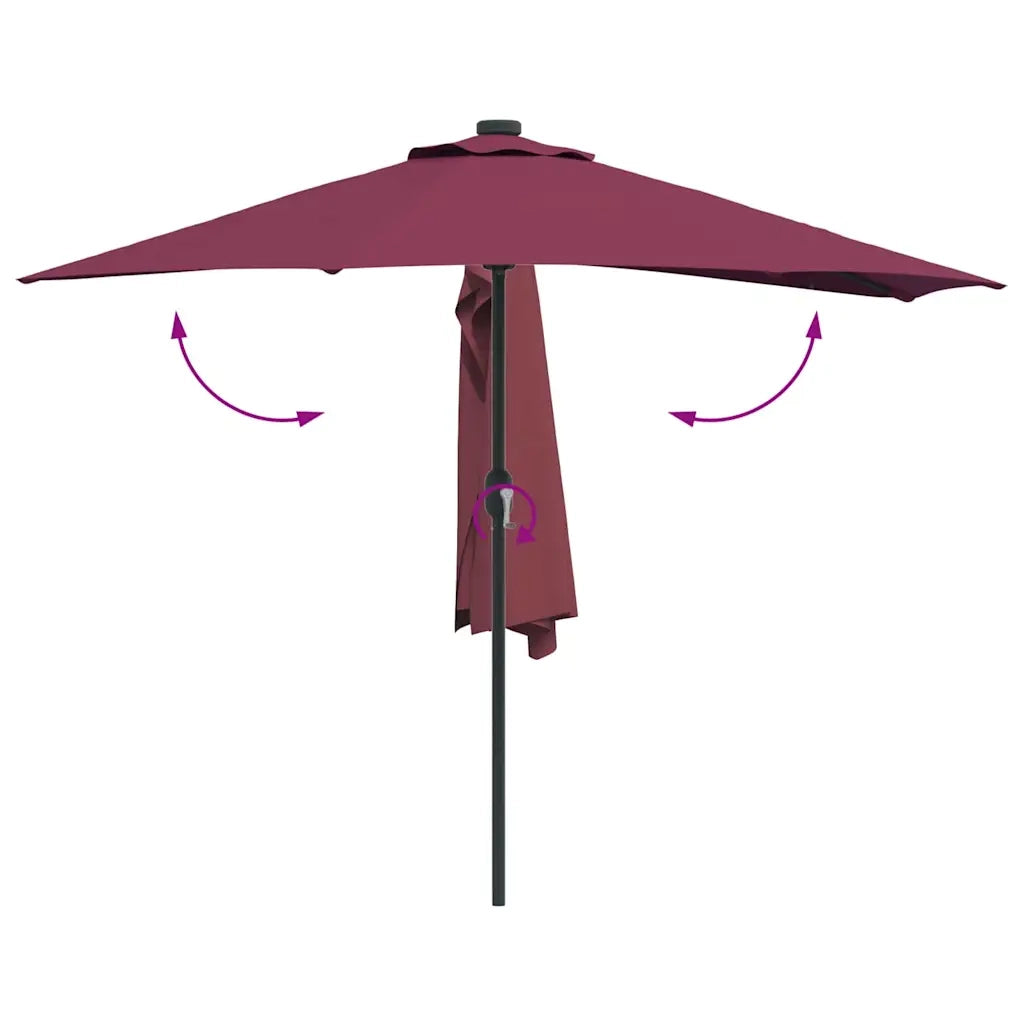 Ombrello da giardino Rosso Bordeaux 294 x 150 x 224 cm 42003271