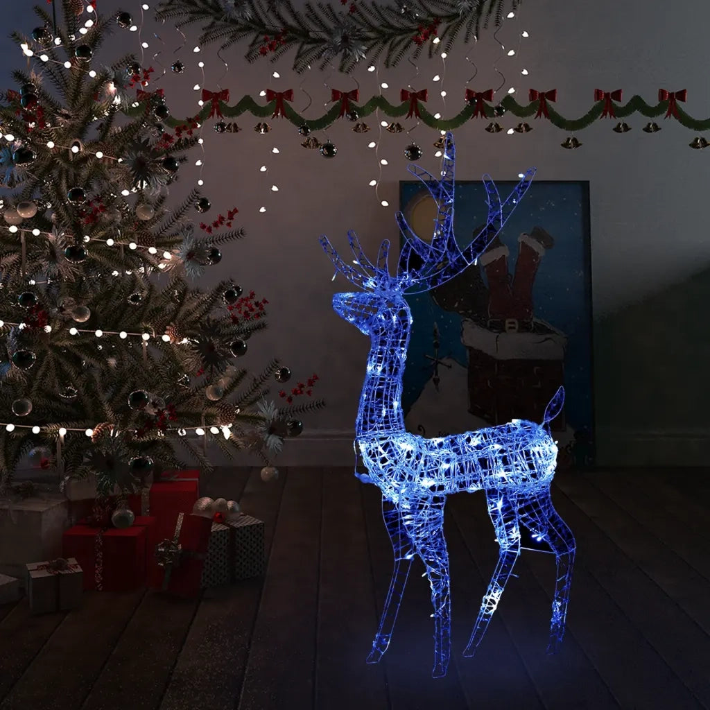Decorazione Natalizia in Acrilico Renna 140 LED 120 cm Blu 329783
