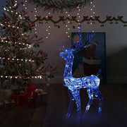 Decorazione Natalizia in Acrilico Renna 140 LED 120 cm Blu 329783