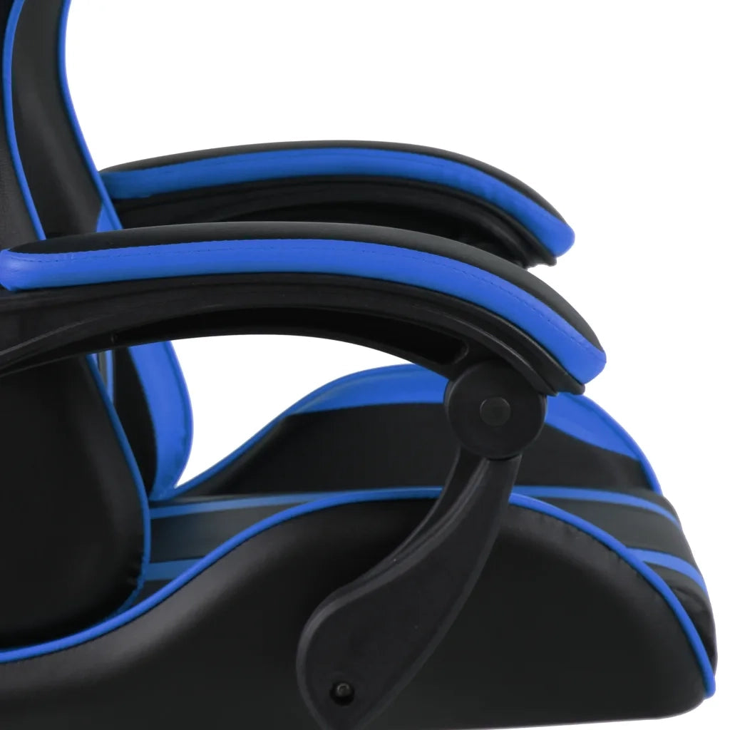 Sedia da Ufficio | Sedia da Gaming Nero e Blu in Similpelle