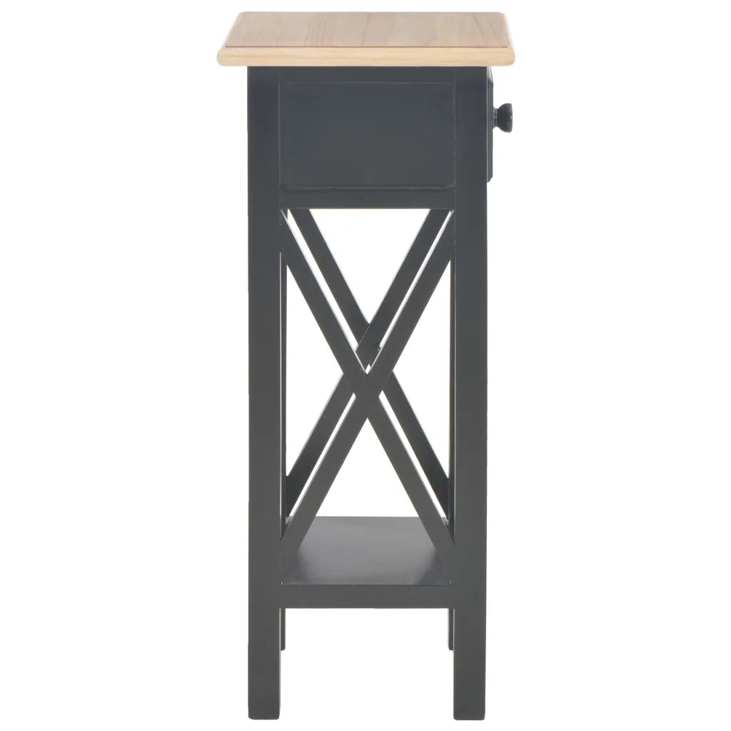Tavolino Laterale Nero 27x27x65,5 cm in Legno 280059