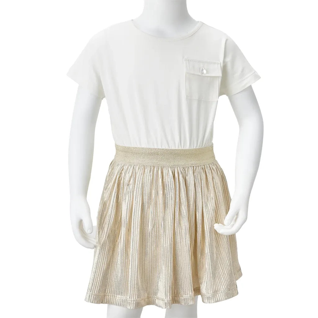 Abito da Bambina a Maniche Corte Ecru 104 CFW4868292