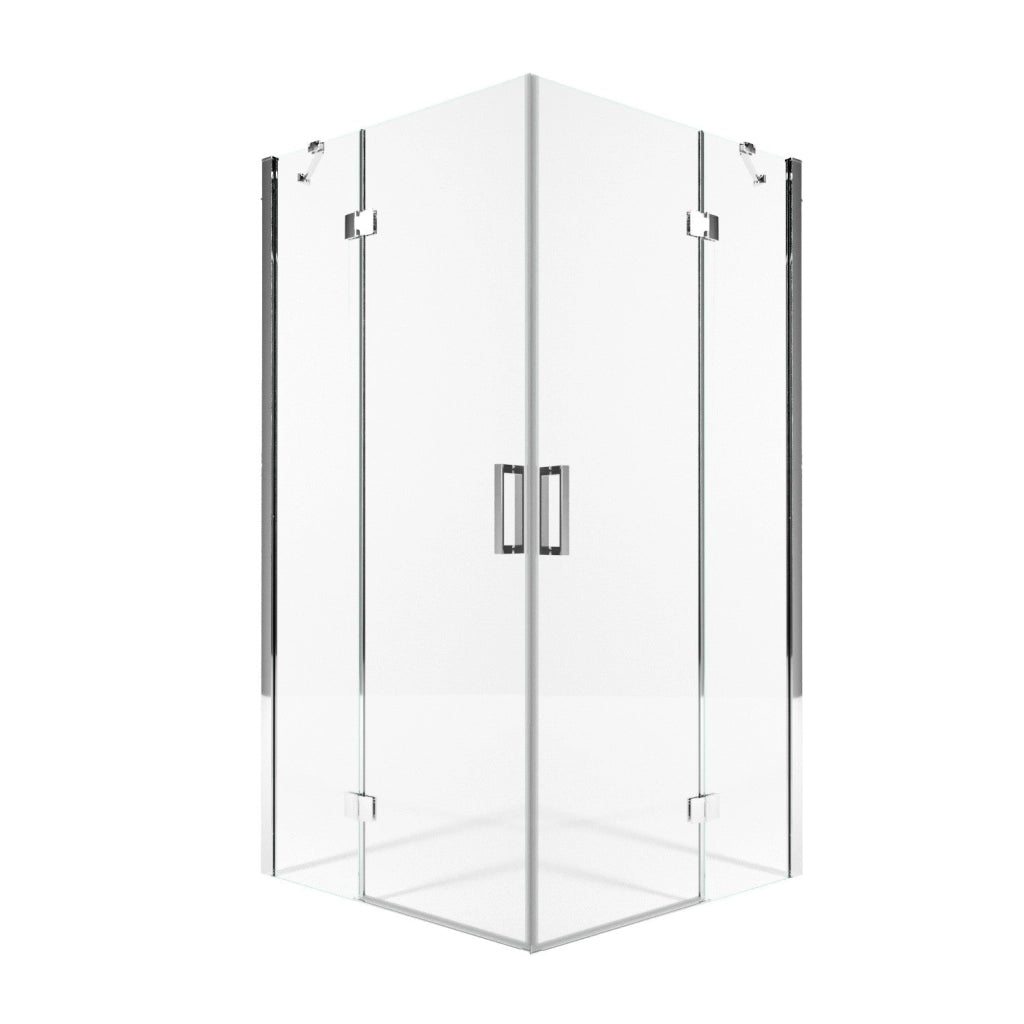 Box Doccia Angolare 100x100 cm 2 Ante Battenti in Cristallo Trasparente 8mm H195 Bonussi Ilenia