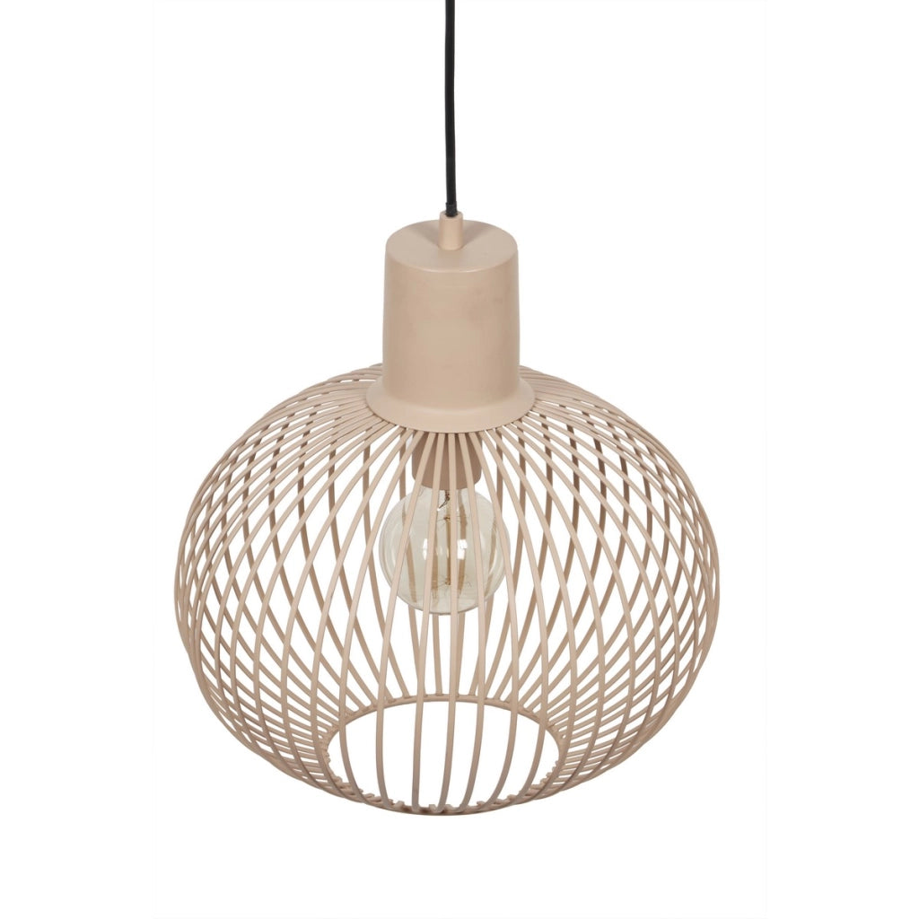 Lampada a sospensione sfera filo Ø33 sabbia E27 Trio Gila