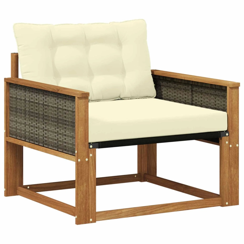 Set di divani da esterno-Sofa da giardino Legno di Acacia Massello e Textilene 226006