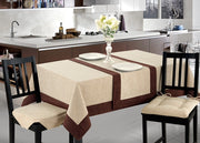 Copritavolo Salotto/Cucina Cinigliato Bordo Applicato Modello Intreccio - 90x90 - Ecru