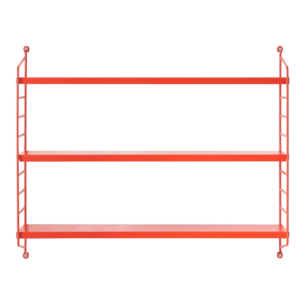 Set di 3 mensole da parete moderno mobile contenitore acciaio 50 x 60 x 15 cm rosso 03_0009794